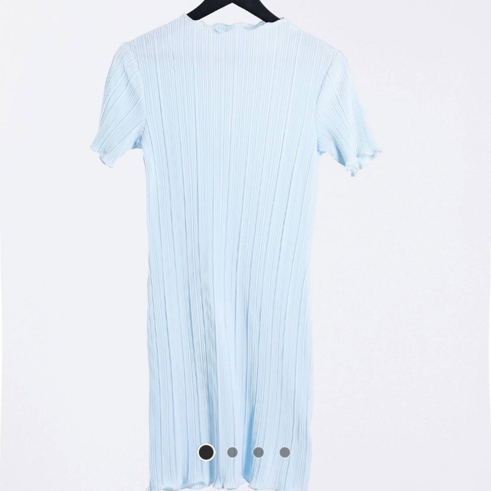 Powder blue ribbed asos dress